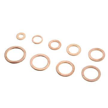 100Pcs Assorted Copper Sealing Solid Gasket Washer Sump Plug Oil For Boat Crush Flat Seal Ring Tool