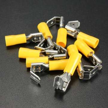 100PCS Back Piggy Back Spade Crimp Connector Terminal 0.5-6.0mm 10-22AWG PVC