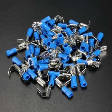 100PCS Back Piggy Back Spade Crimp Connector Terminal 0.5-6.0mm 10-22AWG PVC