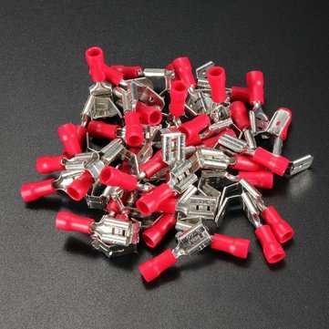 100PCS Back Piggy Back Spade Crimp Connector Terminal 0.5-6.0mm 10-22AWG PVC