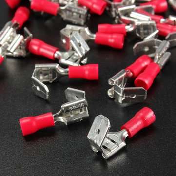 100PCS Back Piggy Back Spade Crimp Connector Terminal 0.5-6.0mm 10-22AWG PVC