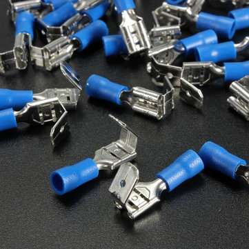 100PCS Back Piggy Back Spade Crimp Connector Terminal 0.5-6.0mm 10-22AWG PVC