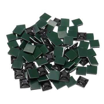 100Pcs Black Self Adhesive Cable Tie Base Holder Sticky Socket