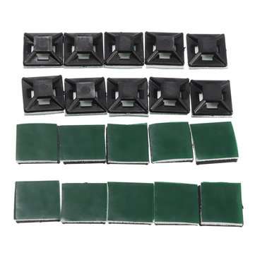 100Pcs Black Self Adhesive Cable Tie Base Holder Sticky Socket