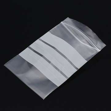 100Pcs 8x12cm Reclosable Ziplock Bag with Writing Panels PE Self Adhesive Seal Ring Bags