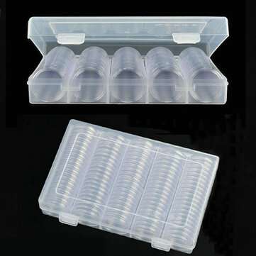 100Pcs Coin Capsules 27/30mm Coin Collecting Container Storage Case with Box (SIZE: 27MM)