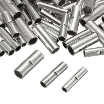 100Pcs Butt Splice Wire Connectors Copper Bare Tinned Crimp Terminals 22-10AWG