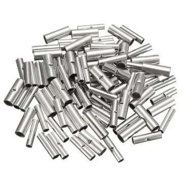 100Pcs Butt Splice Wire Connectors Copper Bare Tinned Crimp Terminals 22-10AWG