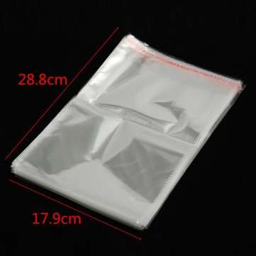 100Pcs Resealable Transparent Cellophane Opp Bag With Self Seal Strip