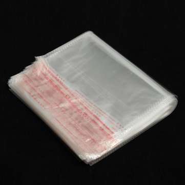 100Pcs Resealable Transparent Cellophane Opp Bag With Self Seal Strip
