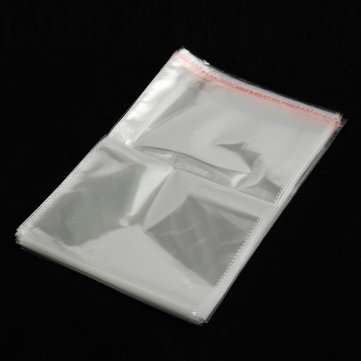 100Pcs Resealable Transparent Cellophane Opp Bag With Self Seal Strip
