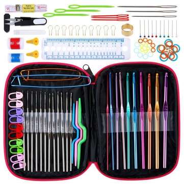 100Pcs Sewing Set Colorful Metal Hooks Needles Scissor Tape Knitting Set Clothes Shoes Tapestry Repa