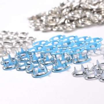 100Sets Handmade Sewing Sliver Metal Prong Snap Buttons Press Studs Fasteners Baby Romper Buckle But