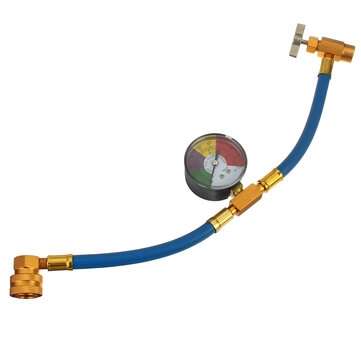 100psi Air Conditioning Recharge Hose with Pressure Gauge AC R134A 1/2 Inch Refrigerant Recharge Mea