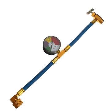 100psi Air Conditioning Recharge Hose with Pressure Gauge AC R134A 1/2 Inch Refrigerant Recharge Mea
