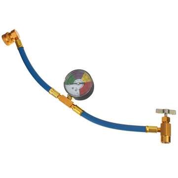 100psi Air Conditioning Recharge Hose with Pressure Gauge AC R134A 1/2 Inch Refrigerant Recharge Mea