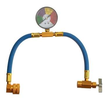 100psi Air Conditioning Recharge Hose with Pressure Gauge AC R134A 1/2 Inch Refrigerant Recharge Mea