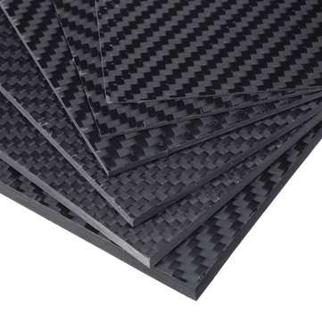 100x250x(0.5-5)mm Black Matte Twill Carbon Fiber Plate Sheet Board Weave C... (THICKNESS: 2.0)