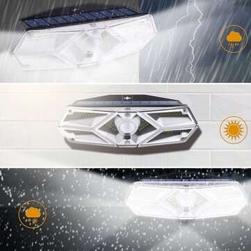 104 LED Wide Angle Solar Light 10M Sensoring Distance 120 Degree Sensoring Angle Outdoor Wall Lamp
