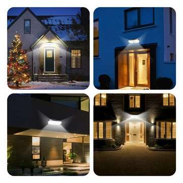 104 LED Wide Angle Solar Light 10M Sensoring Distance 120 Degree Sensoring Angle Outdoor Wall Lamp