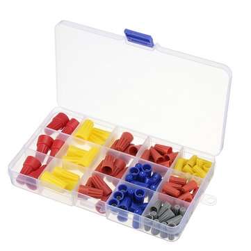 102PCS Wire Connector Twist Electrical Nut Spring Cap Assortment Set Multi-Color
