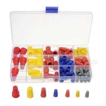 102PCS Wire Connector Twist Electrical Nut Spring Cap Assortment Set Multi-Color
