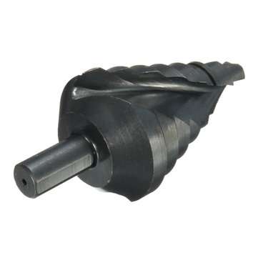 10-45mm HSS Spiral Grooved Step Drill Bit  Nitriding Black Groove Core  Hole Cutter Bit