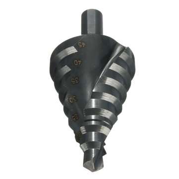 10-45mm HSS Spiral Grooved Step Drill Bit  Nitriding Black Groove Core  Hole Cutter Bit