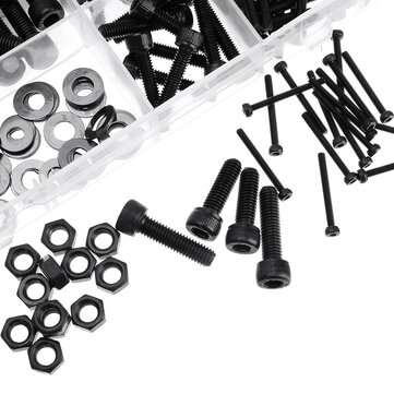 1060Pcs M2 M3 M4 M5 Socket Cap Round Button Head Bolt Screws Hex Nut Washer Set
