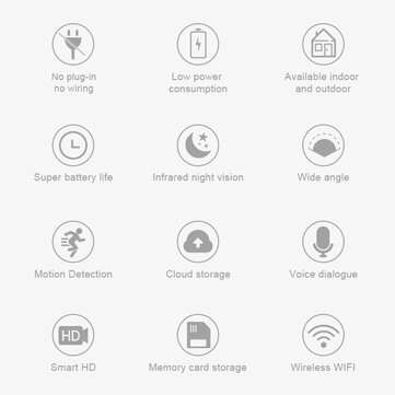 1080P 2.0MP Wireless Battery IP Camera Waterproof Outdoor Rechargeable Batteries Camera Can Use Sola