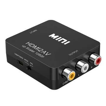 1080p AV To HDMI Video Signal Converter RCA to HDMI Video Adapter Composite AV CVB... (COLOR: BLACK)