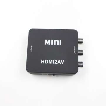 1080P HDMI to AV Adapter HD Video Composite Converter Box HDMI to RCA AV/CVSB L/R ... (COLOR: BLACK)