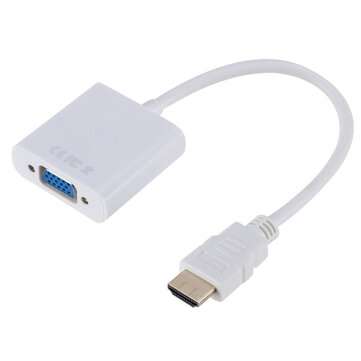 1080P HDMI Male to VGA Female Video Cable Cord Converter Adapter For PC Monitor (COLOR.: WHITE)