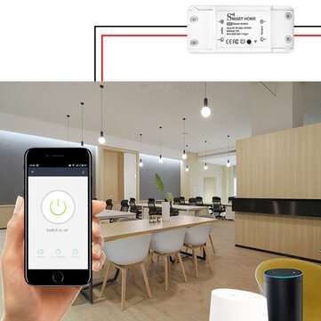 10A/2200W WiFi Smart Light Switch Diy Breaker Module APP Timer Remote Control Compatible with Alexa