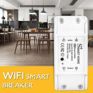 10A/2200W WiFi Smart Light Switch Diy Breaker Module APP Timer Remote Control Compatible with Alexa