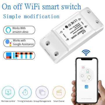 10A/2200W WiFi Smart Light Switch Diy Breaker Module APP Timer Remote Control Compatible with Alexa