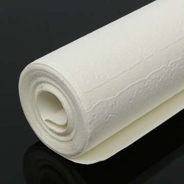 10m Brick Pattern 3D Textured Non-woven Flocking Wallpaper White Wall Paper Roll (No Glue)