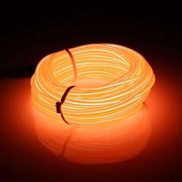 10M EL LED Flexible Soft Tube Wire Neon Glow Car Rope Strip Light Xmas Decor DC12V (COLOR.: ORANGE)