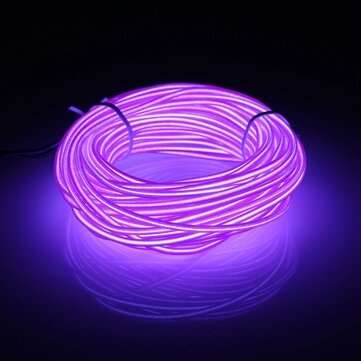 10M EL LED Flexible Soft Tube Wire Neon Glow Car Rope Strip Light Xmas Decor DC12V (COLOR.: PURPLE)