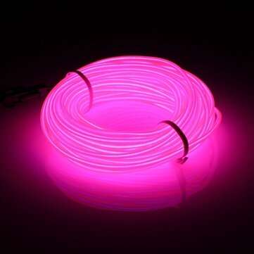 10M EL LED Flexible Soft Tube Wire Neon Glow Car Rope Strip Light Xmas Decor DC12V (COLOR.: PINK)