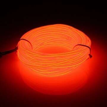10M EL LED Flexible Soft Tube Wire Neon Glow Car Rope Strip Light Xmas Decor DC12V (COLOR.: RED)