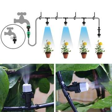 10M Watering Irrigation Fitting Pipe Micro Drip Hose For Garden Plant 10 Dripper