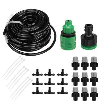 10M Watering Irrigation Fitting Pipe Micro Drip Hose For Garden Plant 10 Dripper