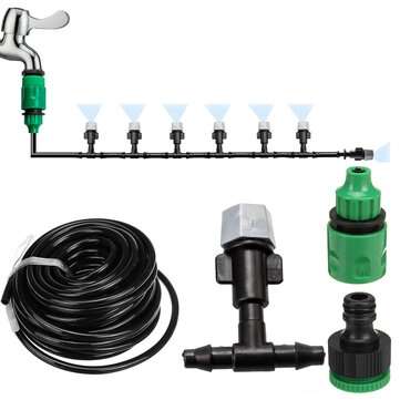 10M Watering Irrigation Fitting Pipe Micro Drip Hose For Garden Plant 10 Dripper