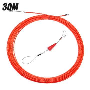 10M/20M/30M Dia 5mm Cable Puller Fish Tape Reel Conduit Ducting Rodder Pulling Puller (LENGTH: 30M)