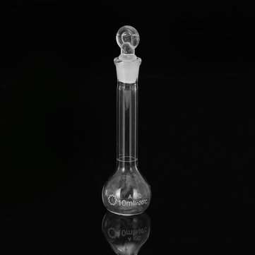 10mL Clear Glass Volumetric Flask w/ Glass Stopper Lab Chemistry Glassware