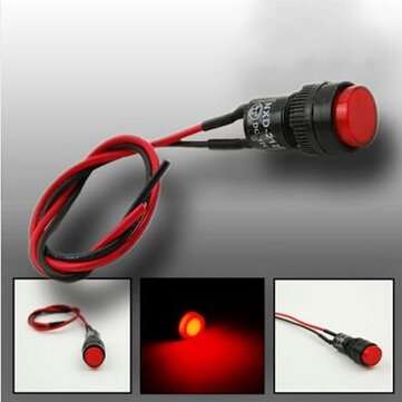 10mm Universal Indicator Dash Panel Warning Light Lamp (COLOR.: RED)