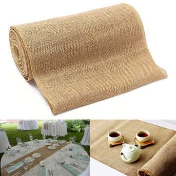 10mx30cm Burlap Table Runners Hessian Roll Fabric Jute Rustic Home Decorations