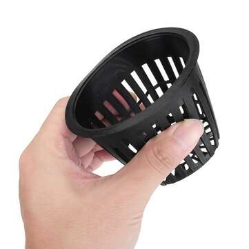 10Pcs  Black Mesh Net Hydroponic Aeroponic Flower Container Plant Grow Pot Cup Planting Baskets