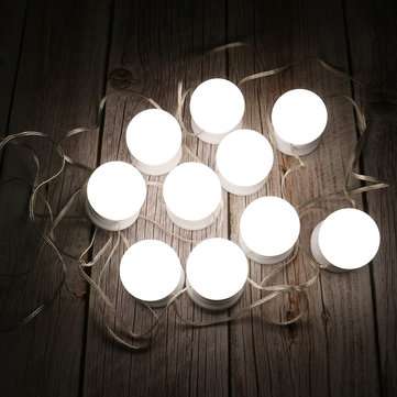 10PC USB Hollywood LED Bulb Vanity Makeup Dressing Table Dimmable Mirror Light Kit DC5V